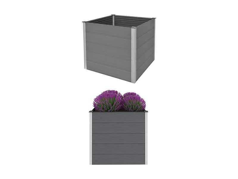 Jardinera de WPC gris 100x100x91 cm ES68897