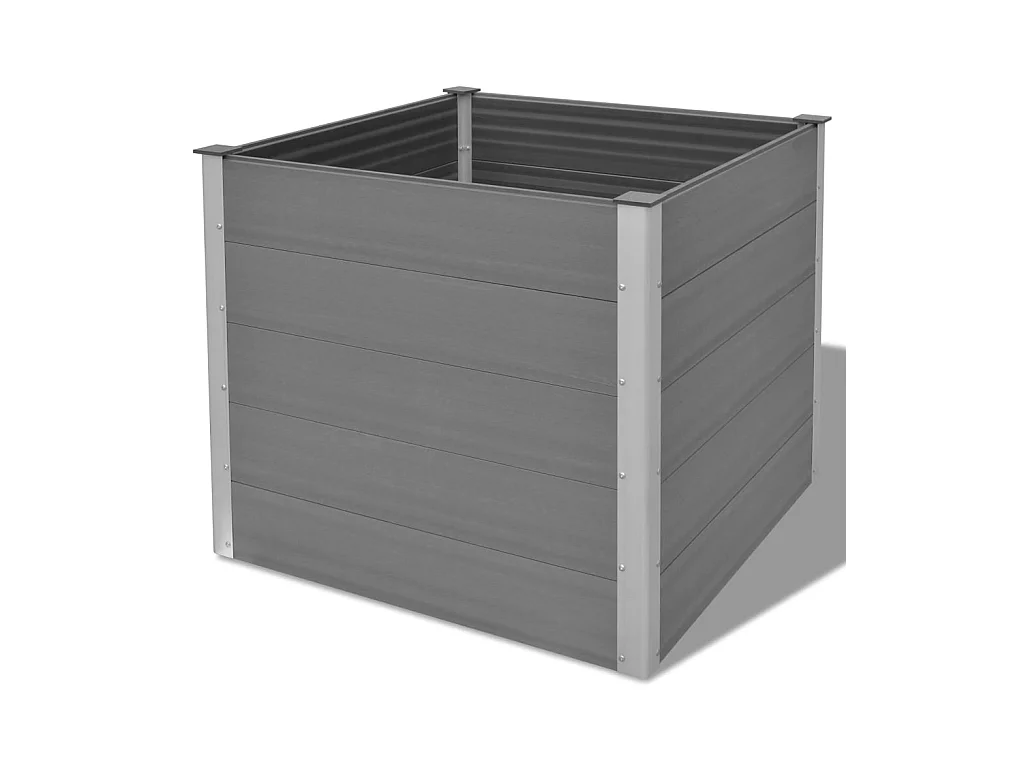 Jardinera de WPC gris 100x100x91 cm ES68897