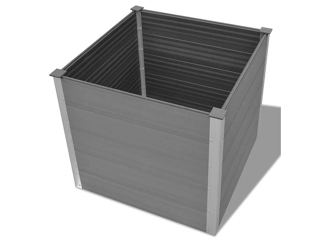 Jardinera de WPC gris 100x100x91 cm ES68897