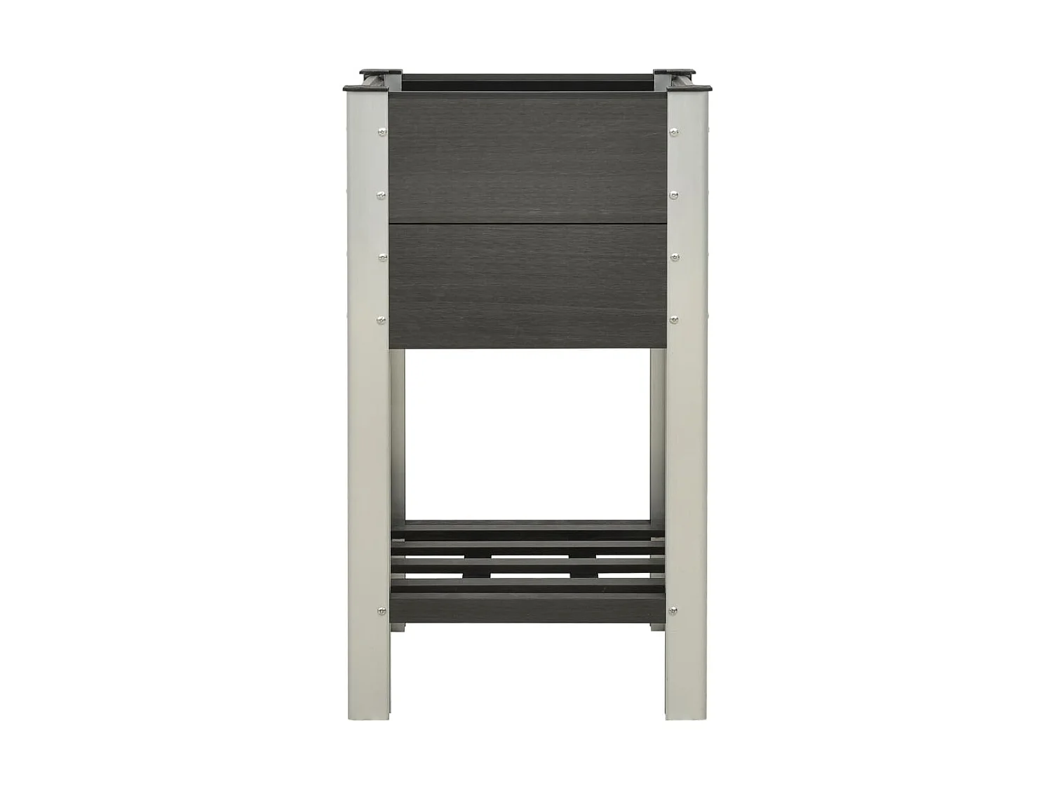 Mesa de cultivo para jardín con estante WPC gris 50x50x90 cm ES62241