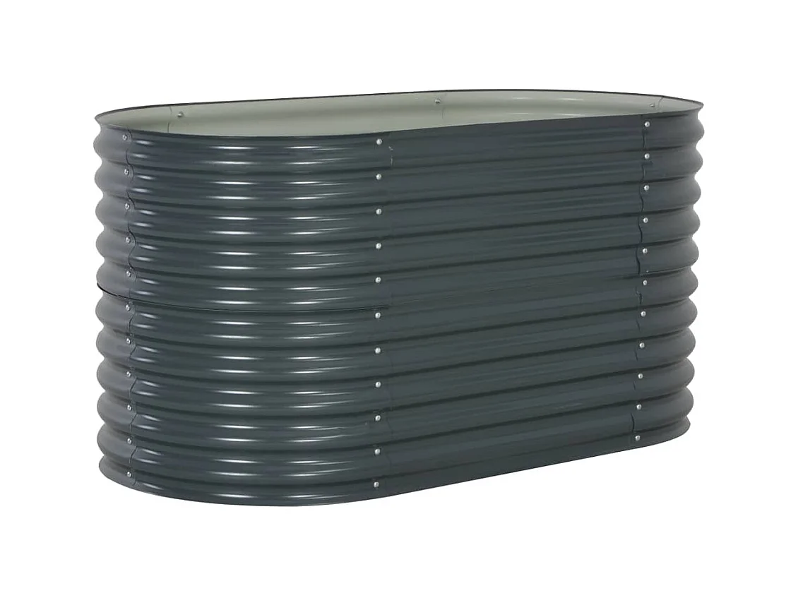 Jardinera de acero galvanizado gris 160x80x81 cm ES43367