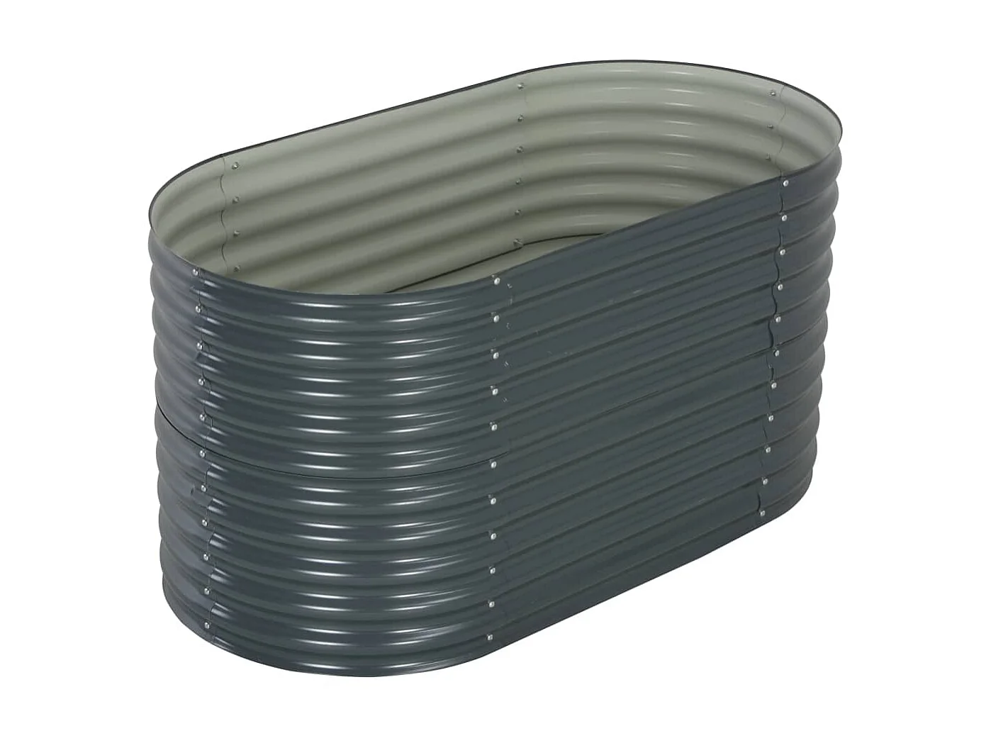 Jardinera de acero galvanizado gris 160x80x81 cm ES43367