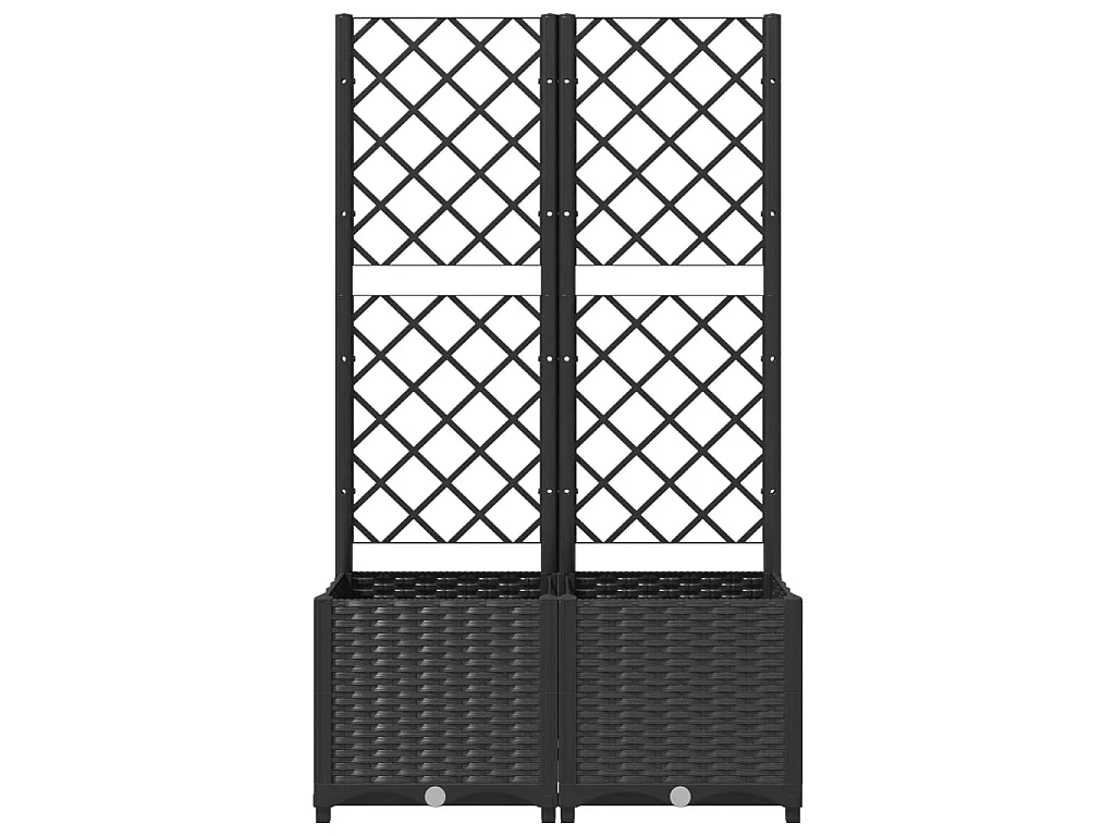 Plantenbak met latwerk 80x40x136 cm polypropeen zwart