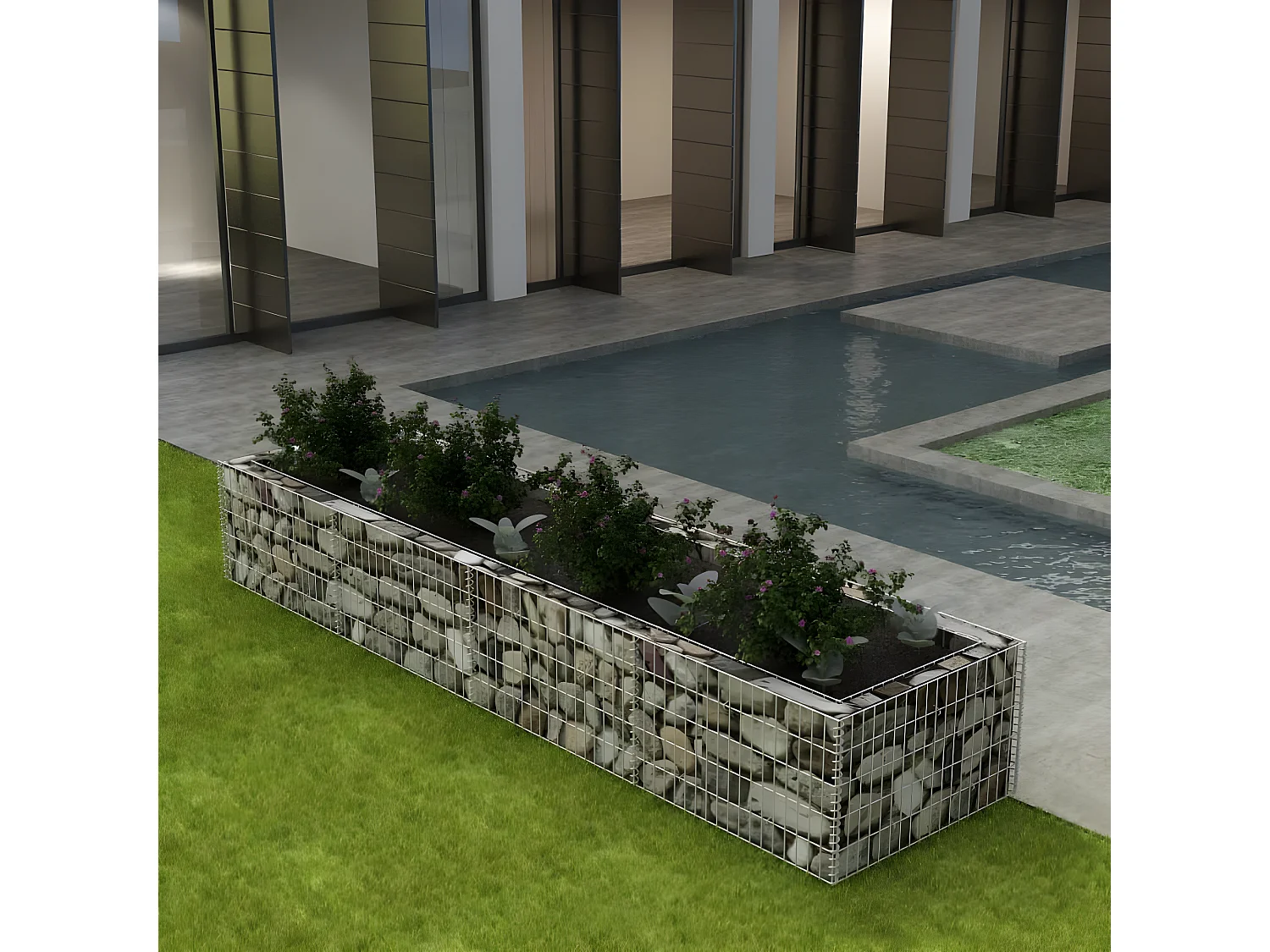 Canteiro elevado/cesto gabião 360x90x50 cm aço PT724725