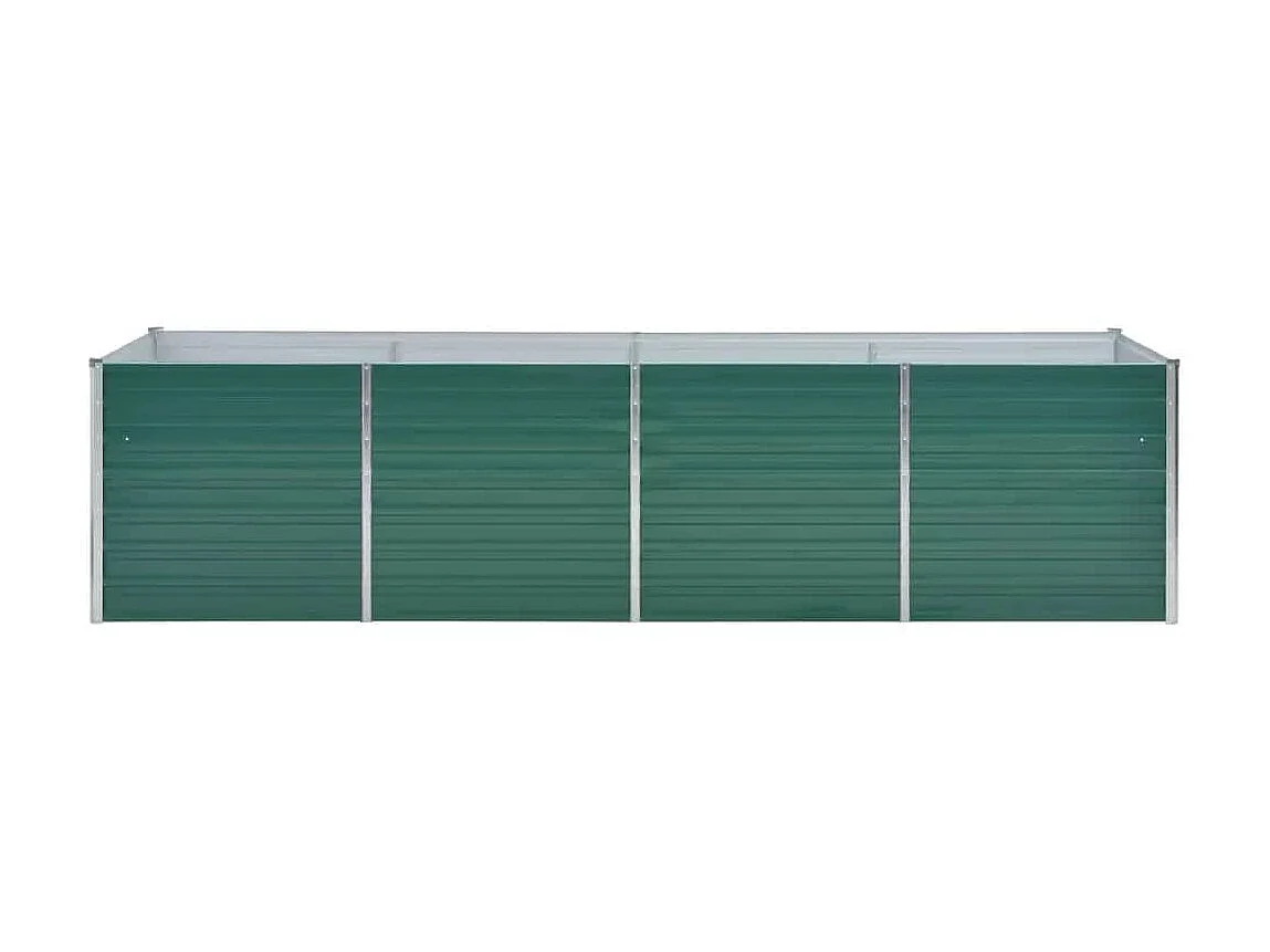 Jardinera de jardín de acero galvanizado verde 320x80x77 cm ES78969