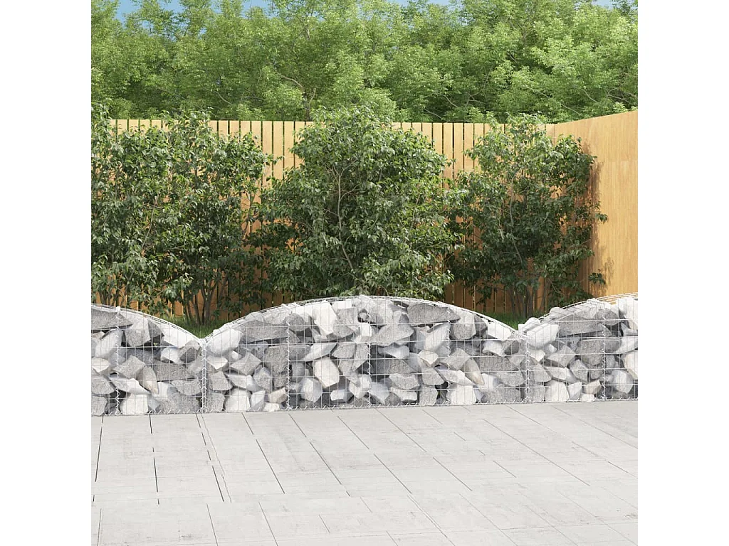 Cesta de gaviones forma arco hierro galvanizado 200x30x40/60 cm ES61895