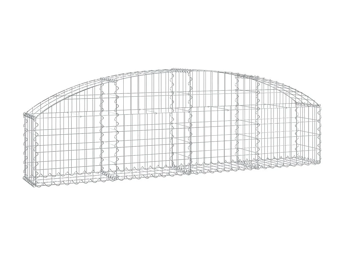 Cesta de gaviones forma arco hierro galvanizado 200x30x40/60 cm ES61895