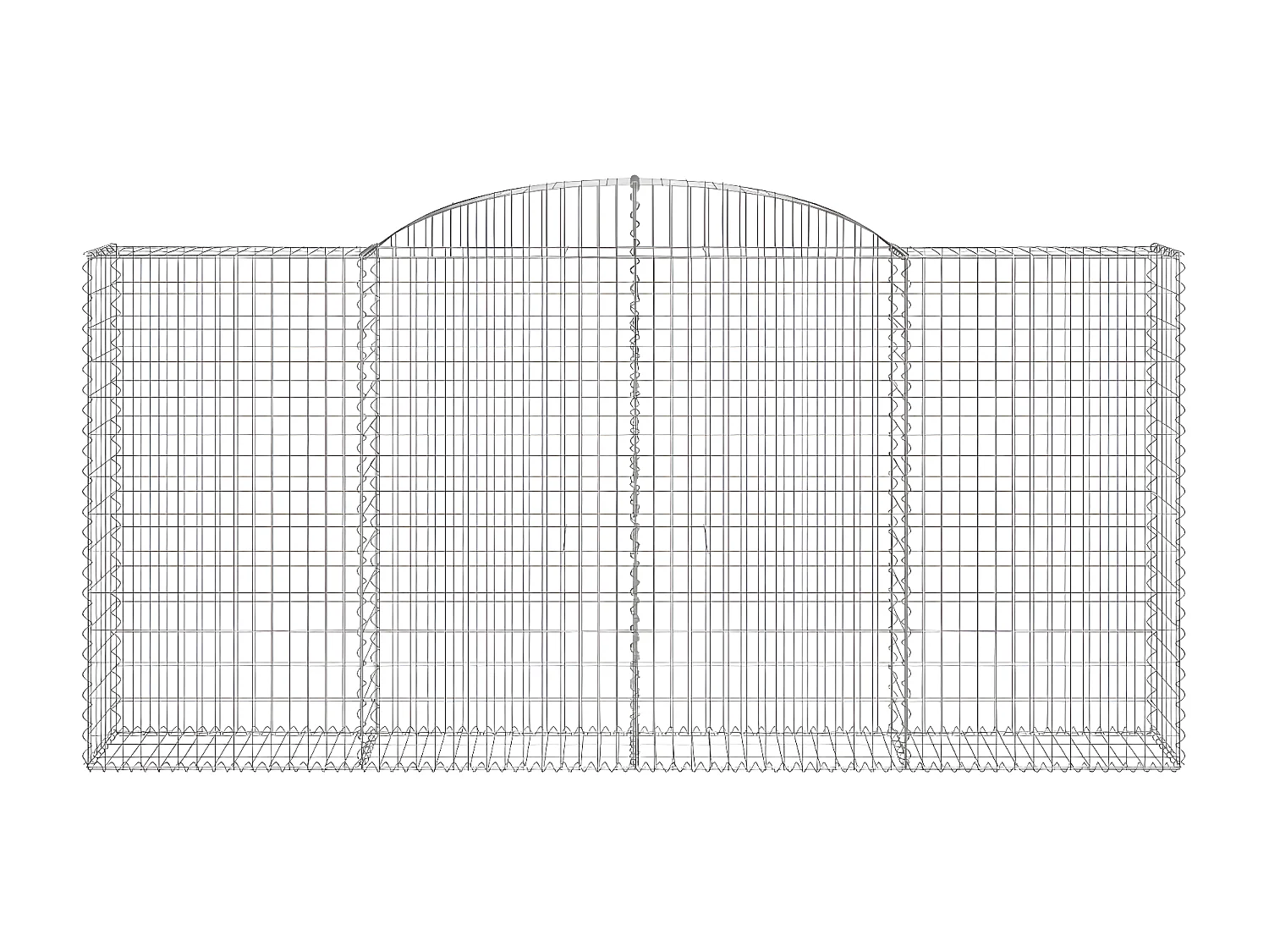 Cestas de gaviones 2 uds forma de arco hierro 300x50x140/160 cm ES85637