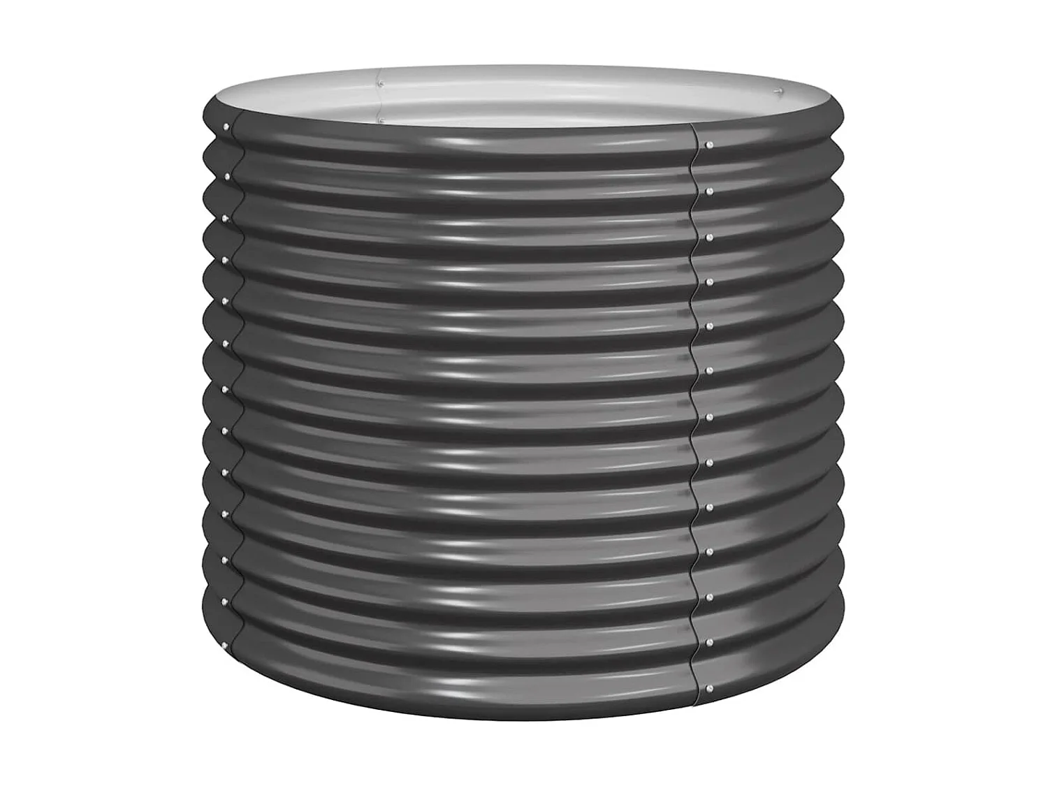 Plantenbak 80x80x68 cm gepoedercoat staal antracietkleurig NL455879