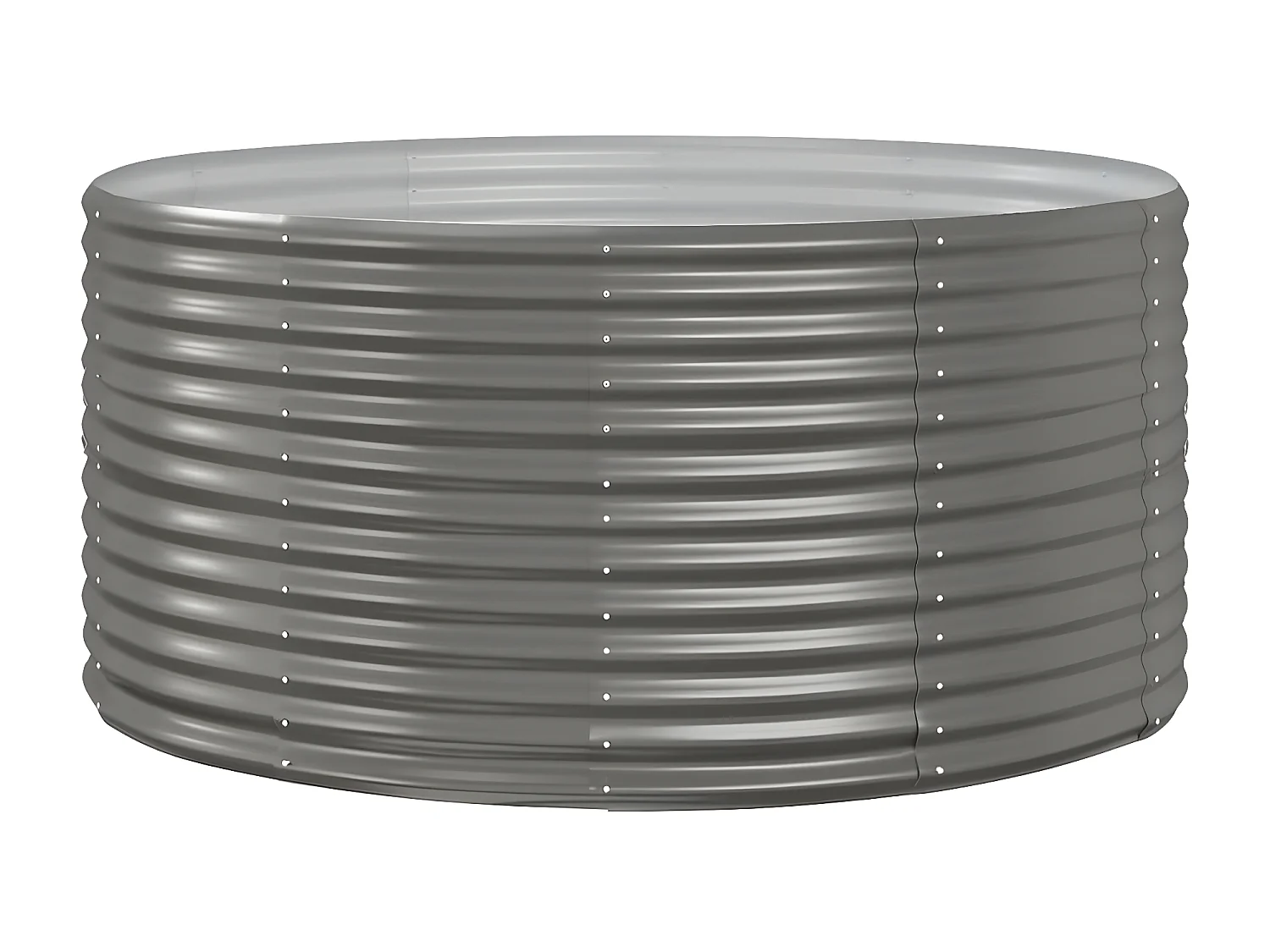 Jardinera acero con recubrimiento en polvo gris 140x140x68 cm ES60376