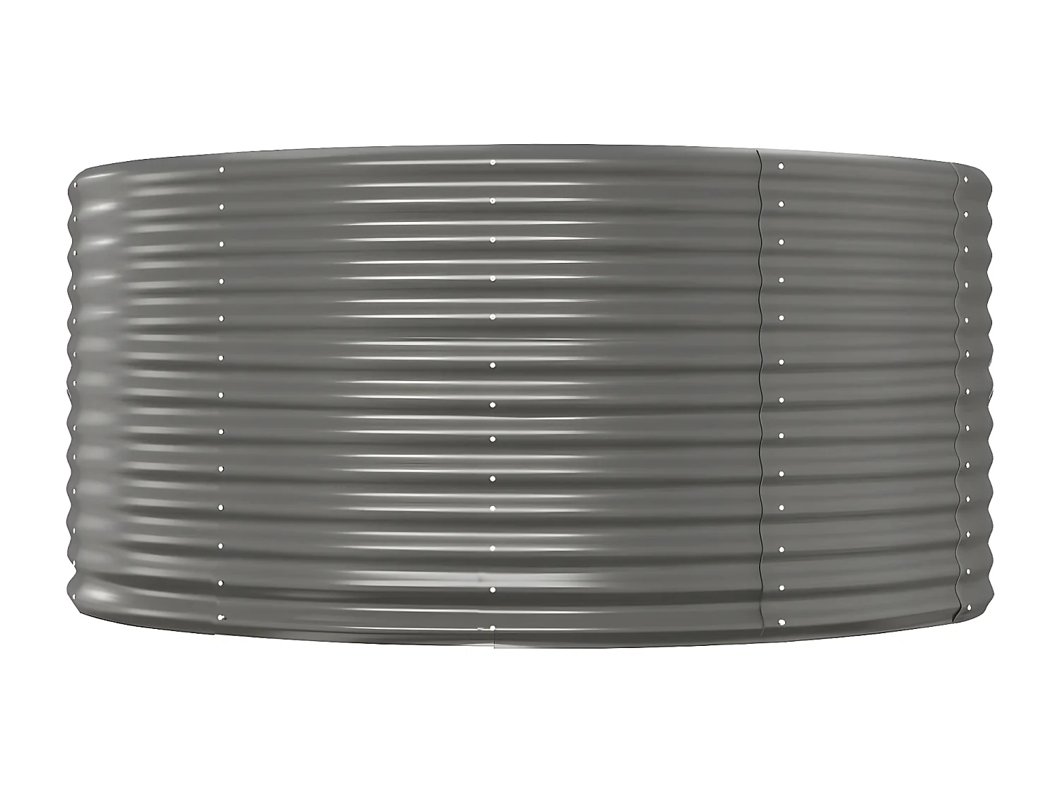 Canteiro elevado jardim 140x140x68 aço revestido a pó cinzento PT886250