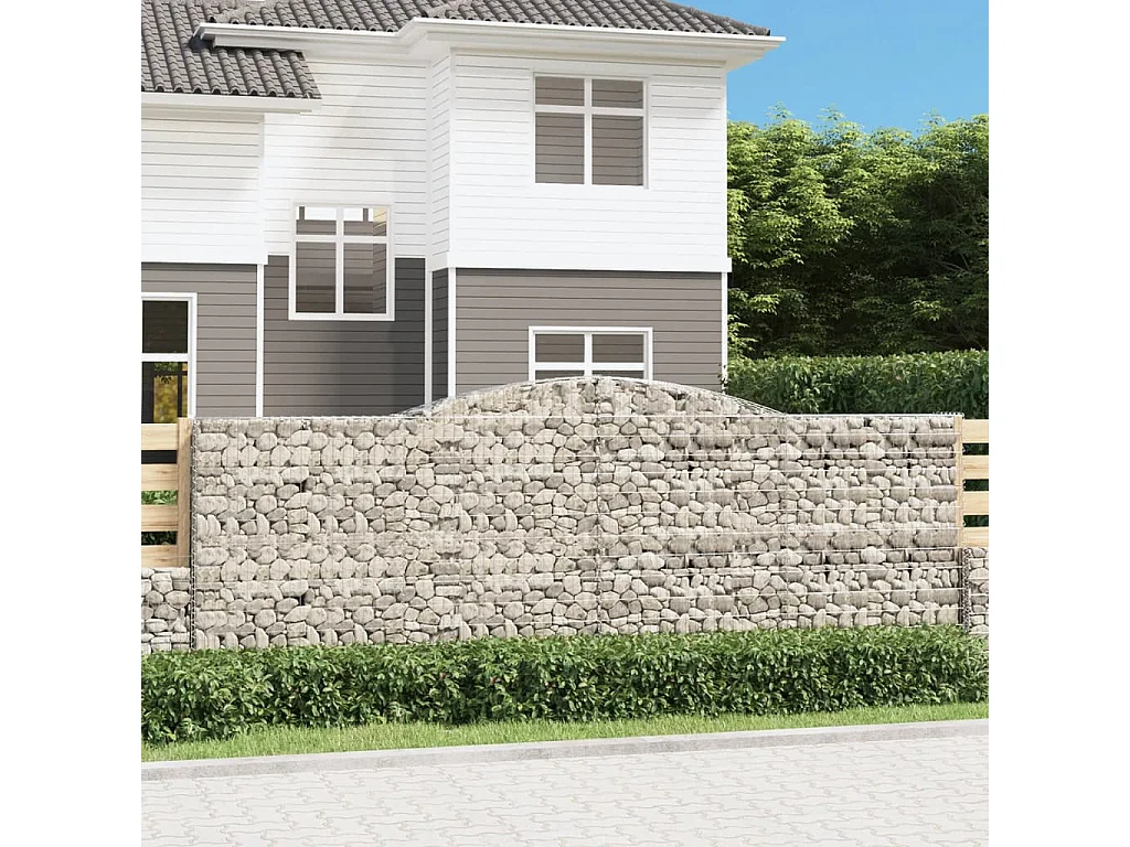 Panier de gabions arqué 400x30x140/160 cm Fer galvanisé WVGQ9880
