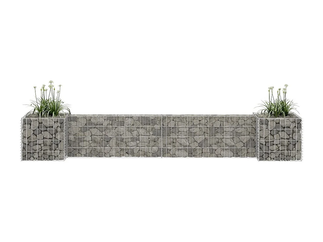 Jardinière à gabion en H Fil d'acier 260x40x40 cm WVGQ1032