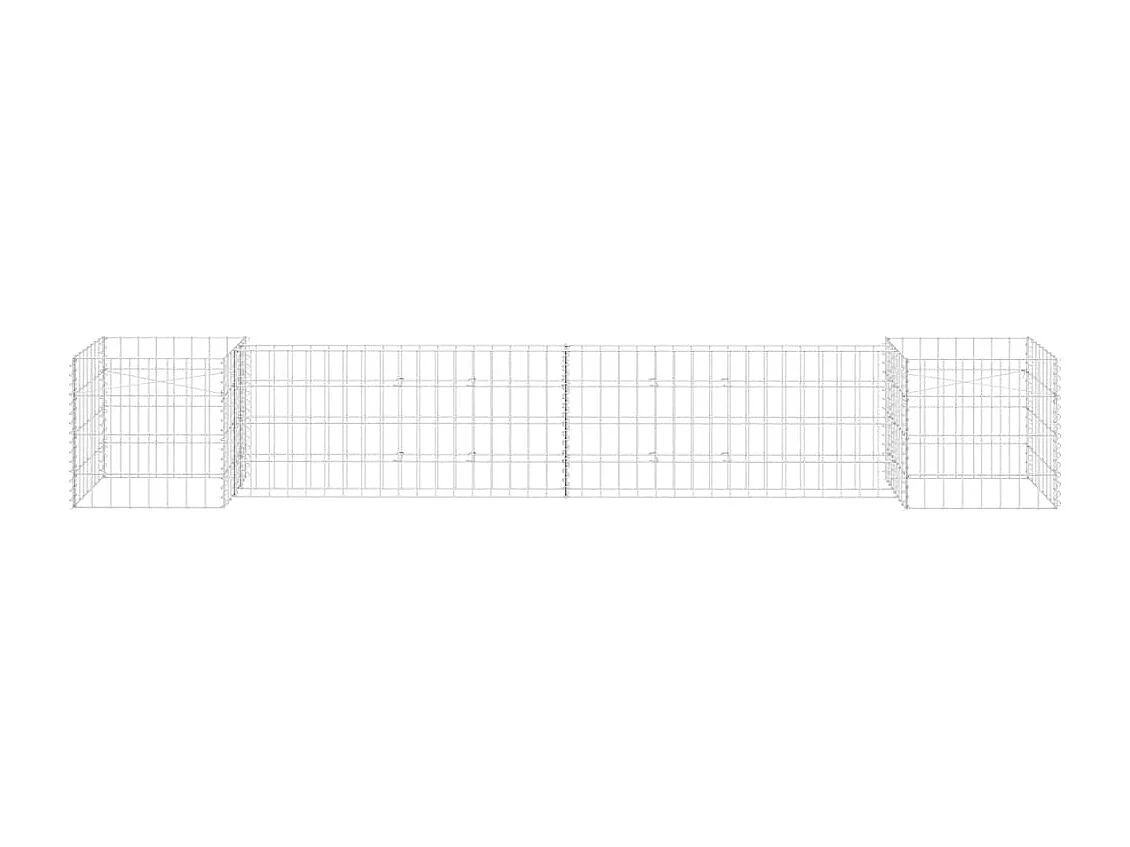 Jardinière à gabion en H Fil d'acier 260x40x40 cm WVGQ1032