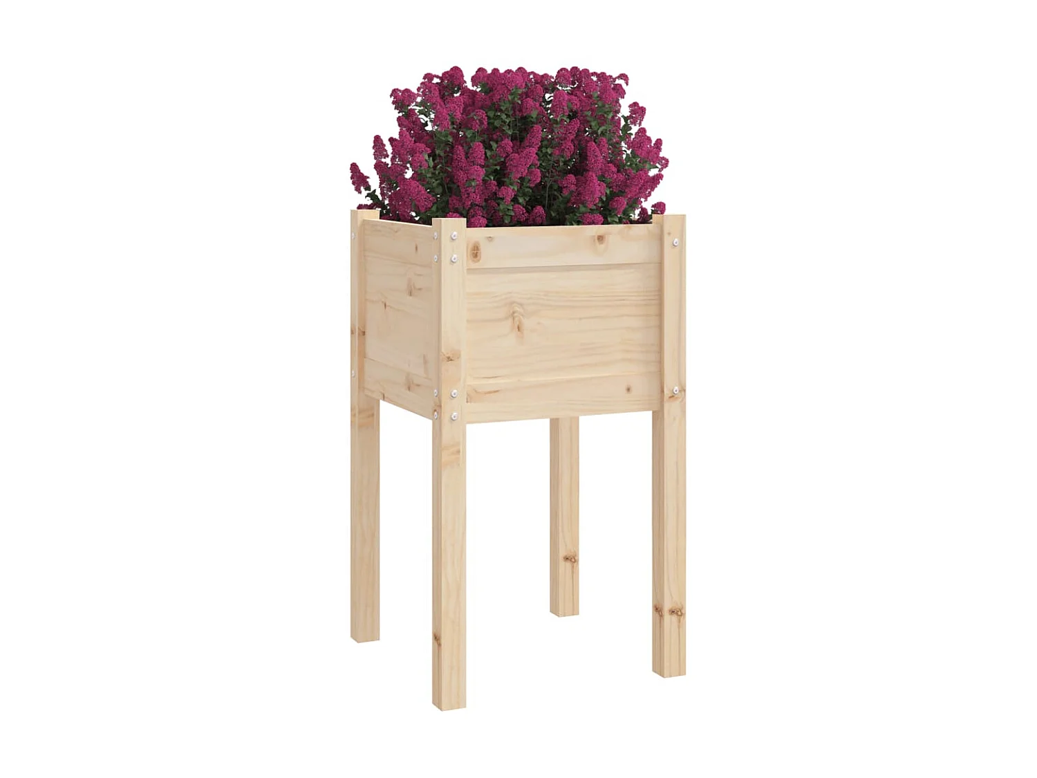Jardinera de madera maciza de pino 50x50x70 cm ES46450