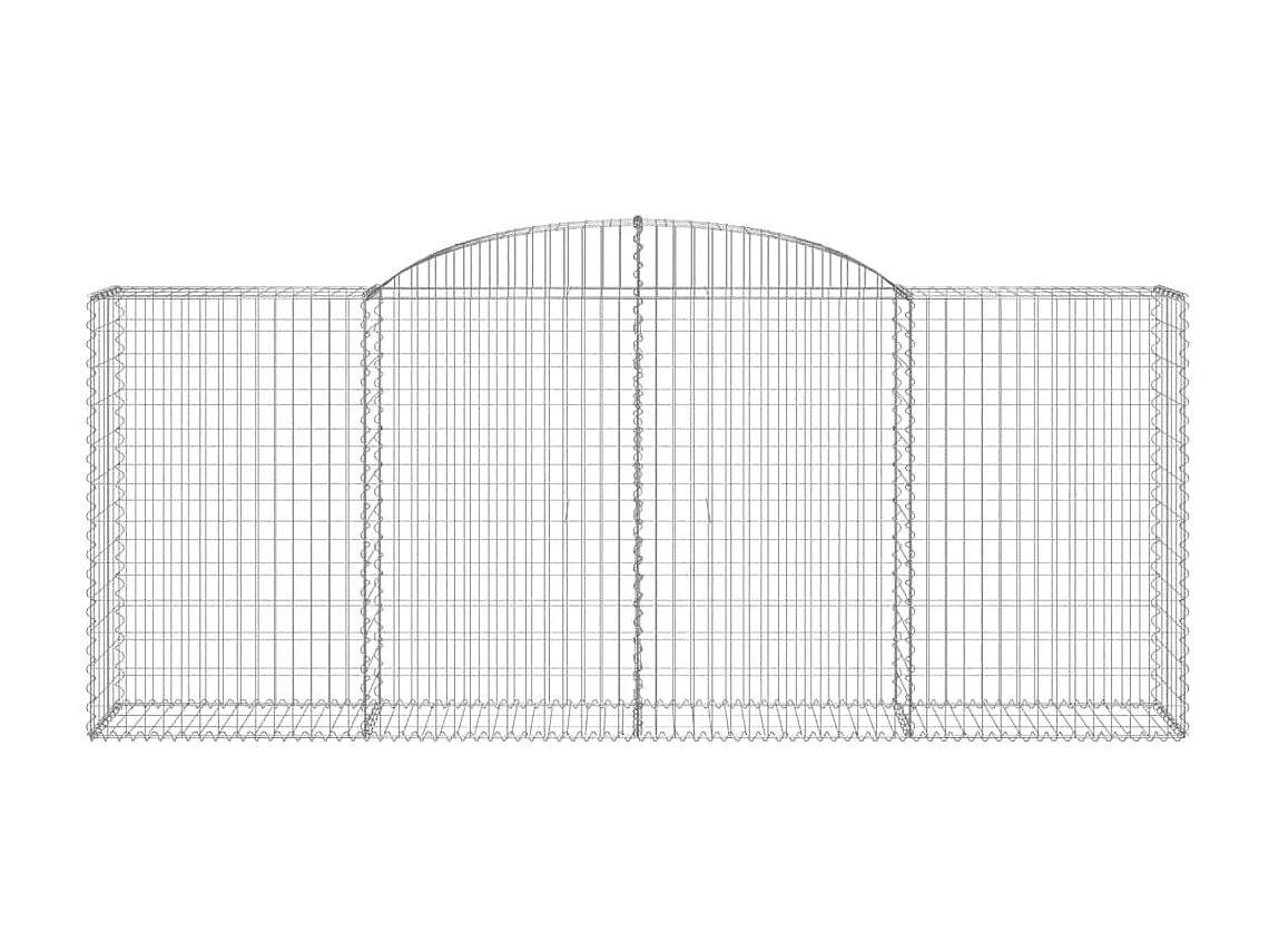 Paniers à gabions arqués 2 pcs 300x50x120/140 cm fer galvanisé WVGQ6663