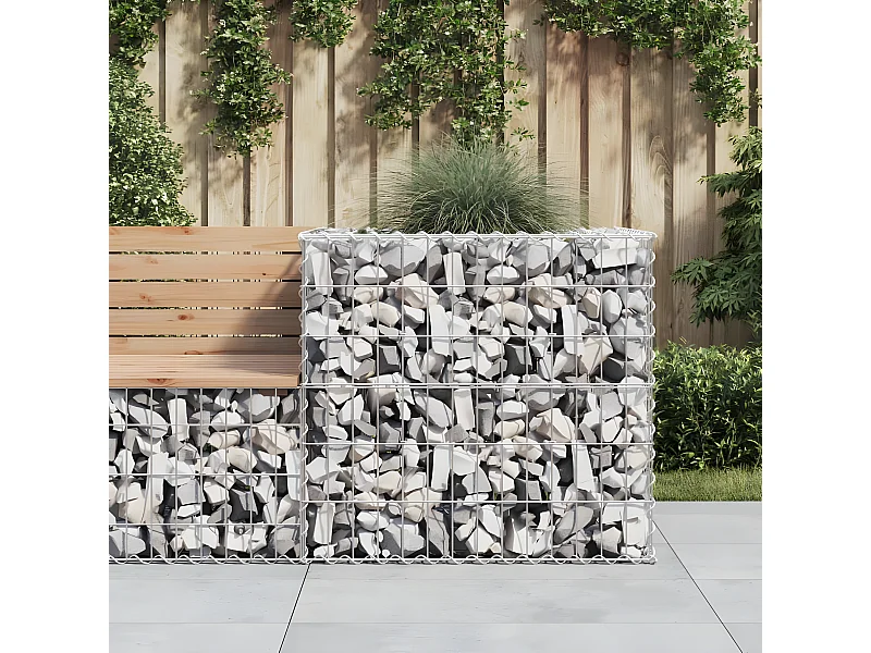 Panier de gabions argenté 70x70x65 cm fer galvanisé WVGQ2497