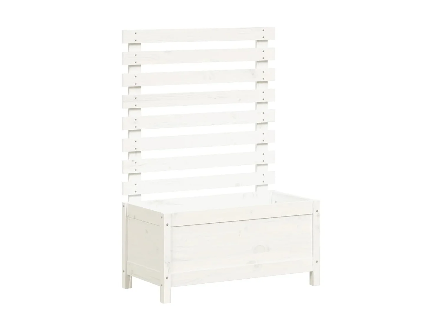 Jardinière avec support blanc 79x39,5x114 cm bois de pin massif BE2018