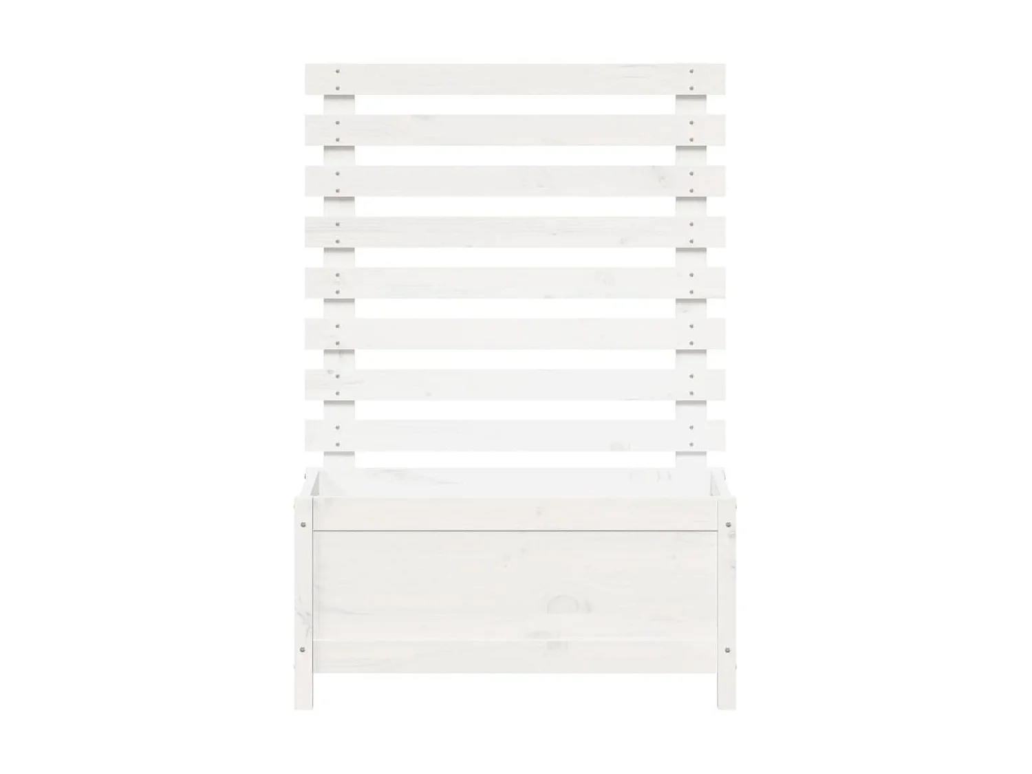 Jardinière avec support blanc 79x39,5x114 cm bois de pin massif BE2018