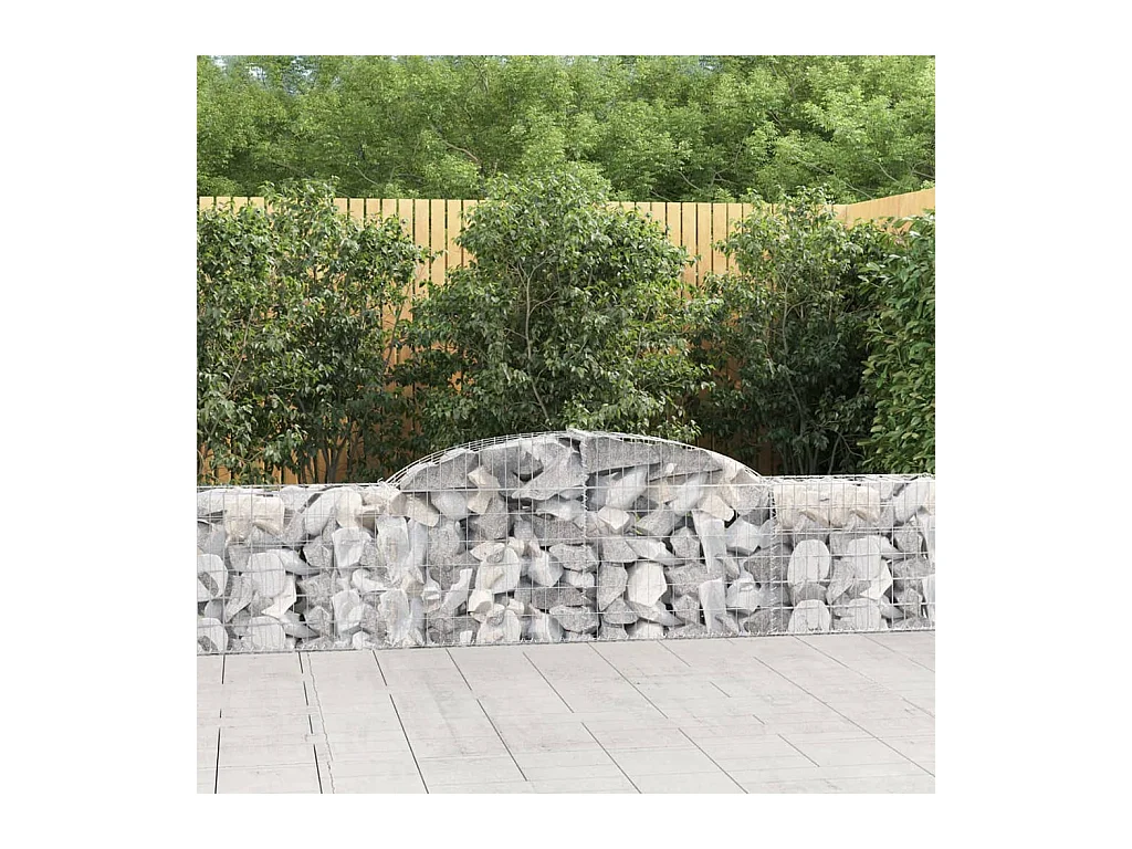 Paniers à gabions arqués 3 pcs 300x30x60/80 cm Fer galvanisé WVGQ5276