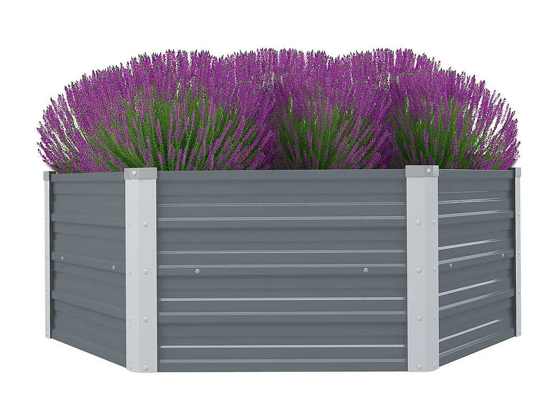 Jardinière 129 x 129 x 46 cm cm Acier galvanisé Gris BE9785