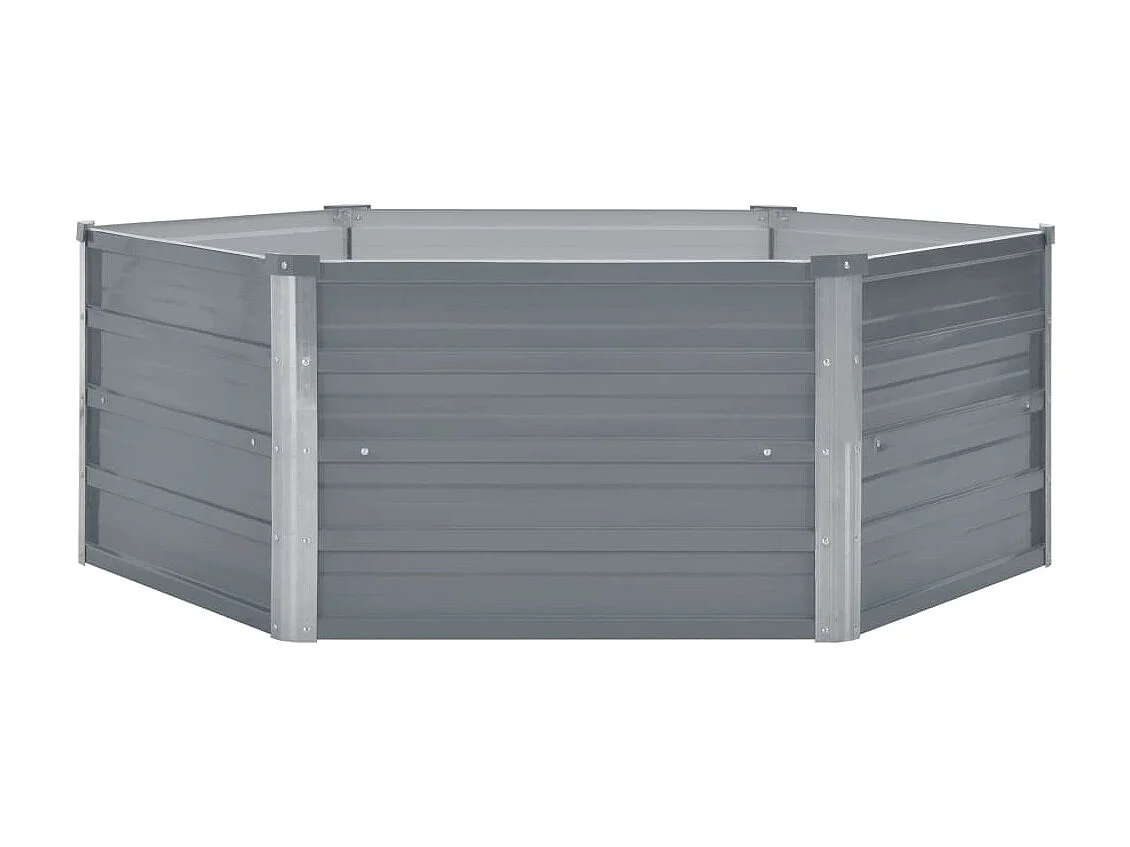 Jardinière 129 x 129 x 46 cm cm Acier galvanisé Gris BE9785