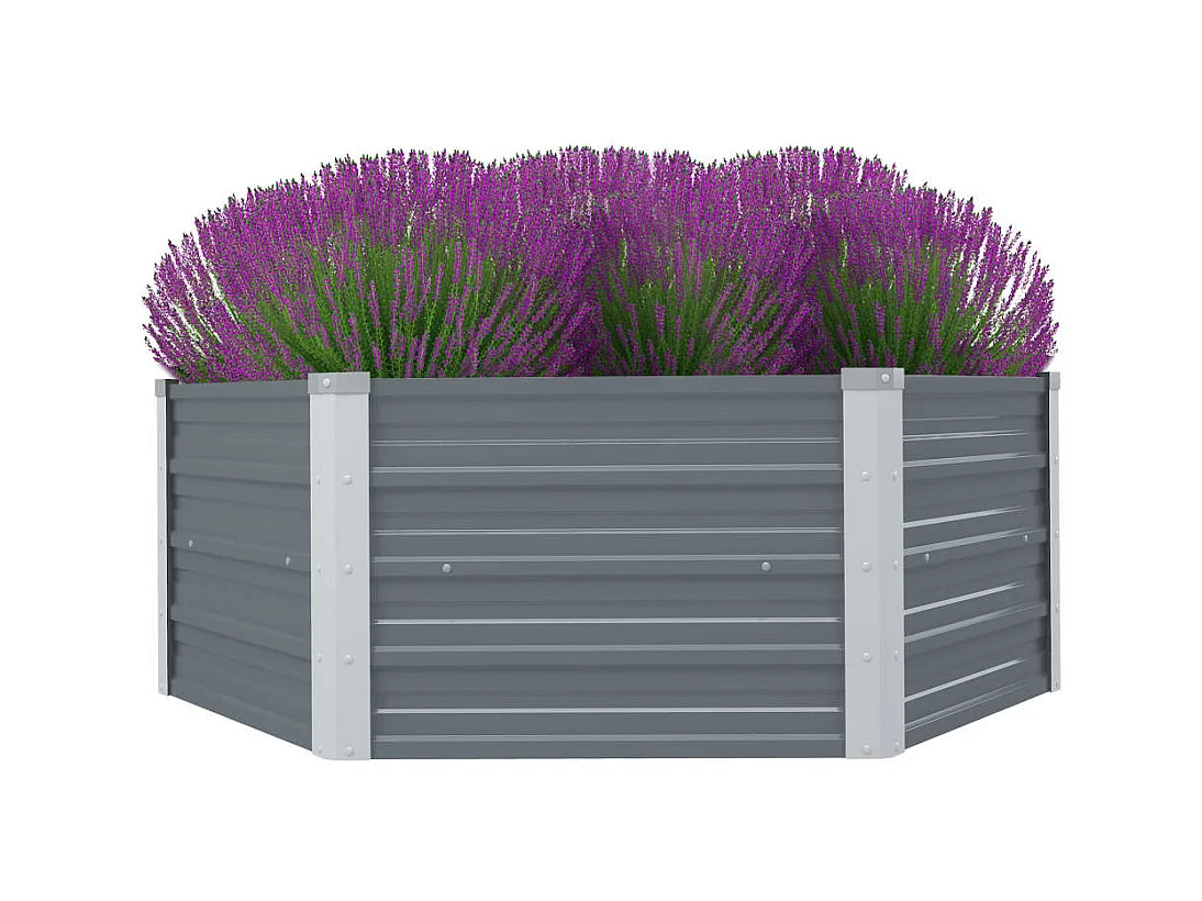 Jardinière 129 x 129 x 46 cm cm Acier galvanisé Gris BE9785