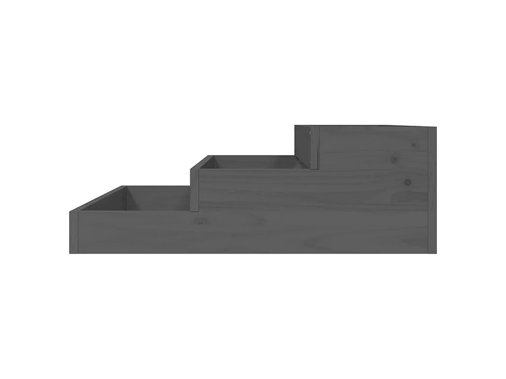 Jardinière Gris 78x78x27 cm Bois massif de pin BE2862