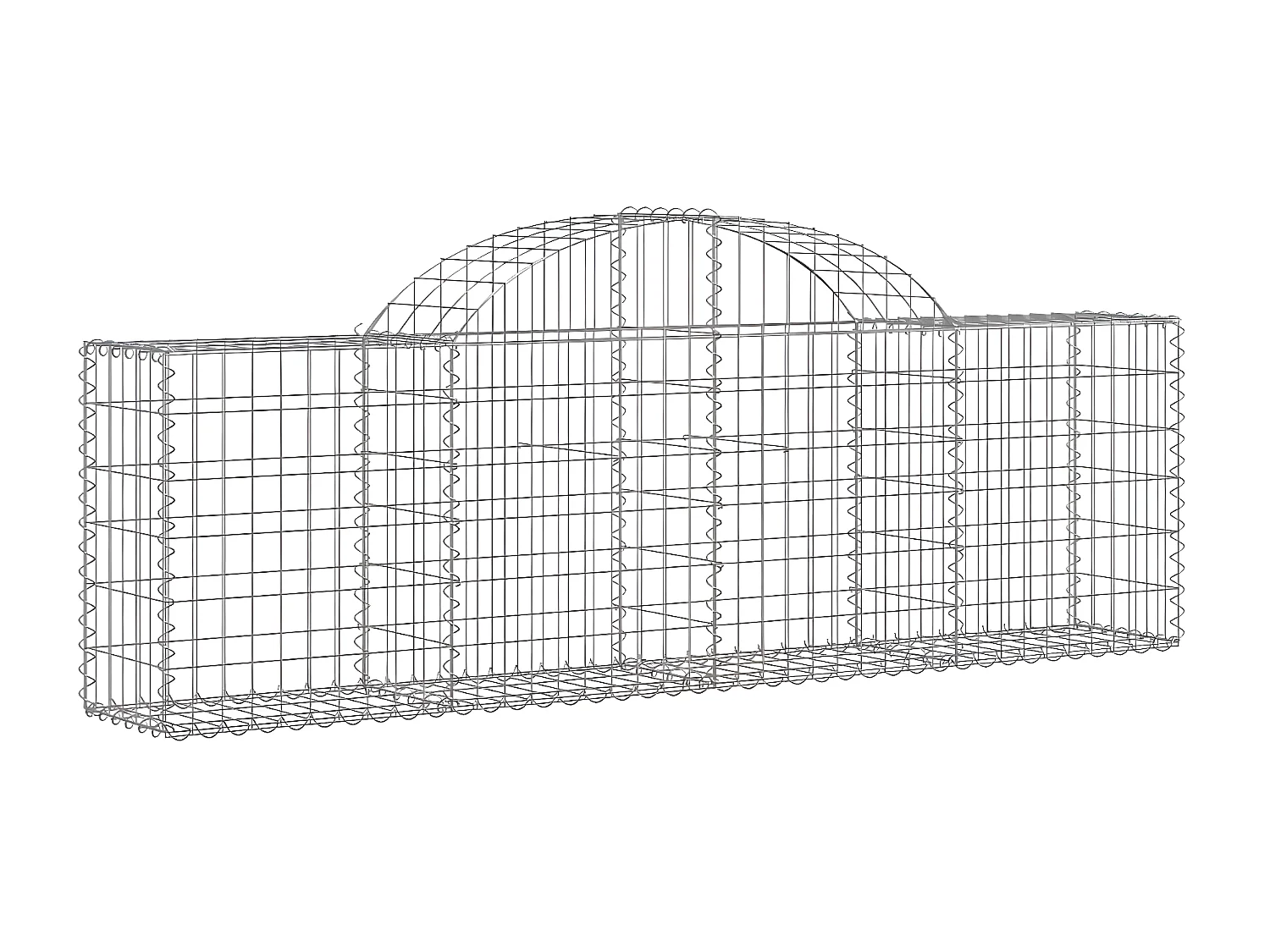 Paniers à gabions arqués 4 pcs 200x30x60/80 cm Fer galvanisé WVGQ7564