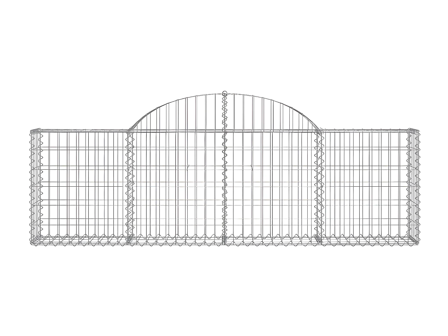Paniers à gabions arqués 4 pcs 200x30x60/80 cm Fer galvanisé WVGQ7564