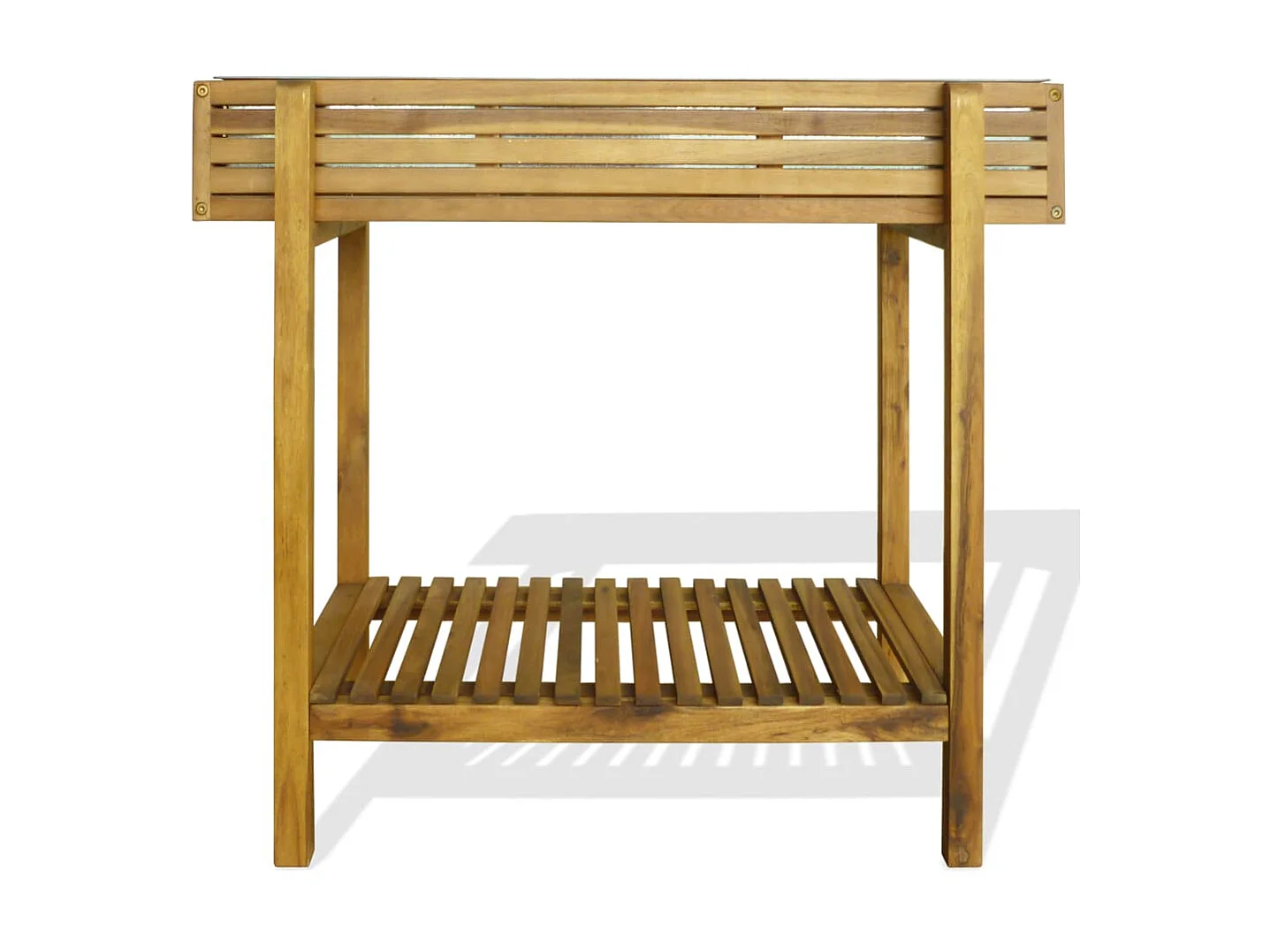 Jardinera de madera maciza de acacia y zinc ES64753