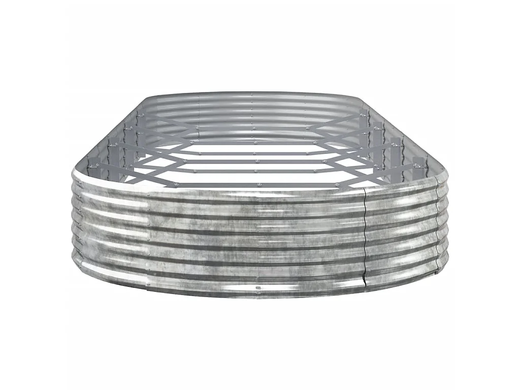 Jardinera arriate acero recubrimiento polvo plata 450x140x36 cm ES61066