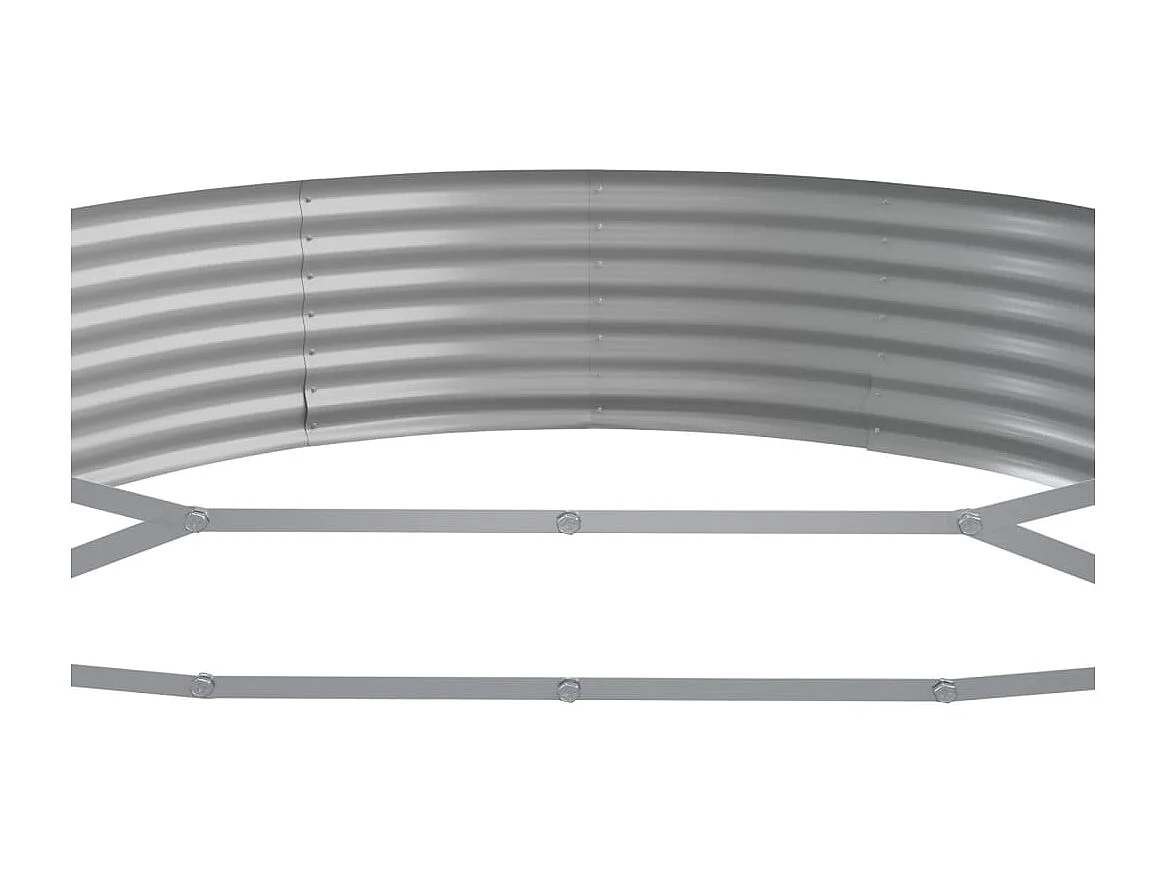 Jardinera arriate acero recubrimiento polvo plata 450x140x36 cm ES61066