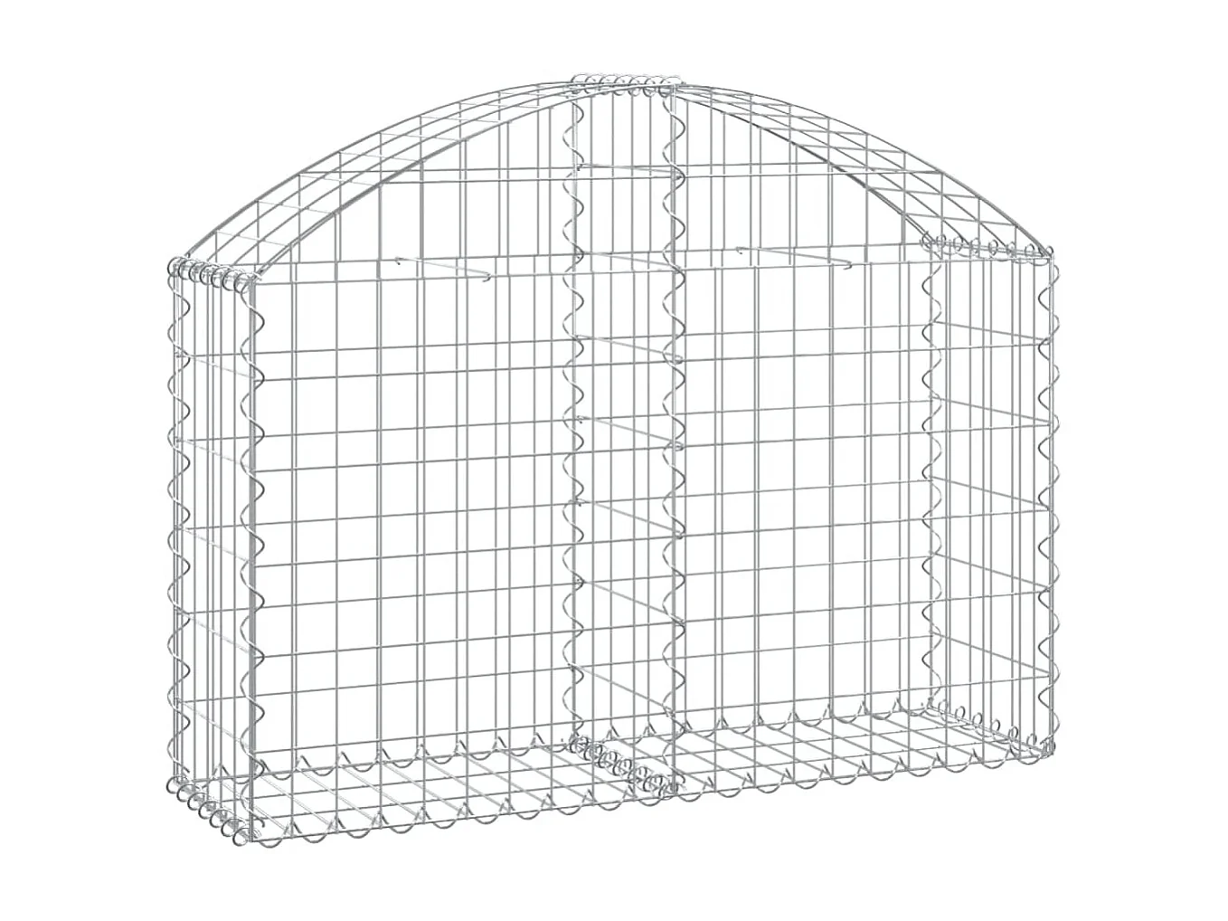 Panier de gabions arqué 100x30x60/80 cm Fer galvanisé WVGQ1000