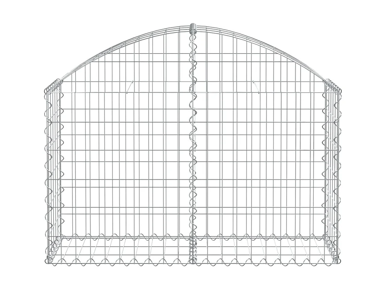 Panier de gabions arqué 100x30x60/80 cm Fer galvanisé WVGQ1000