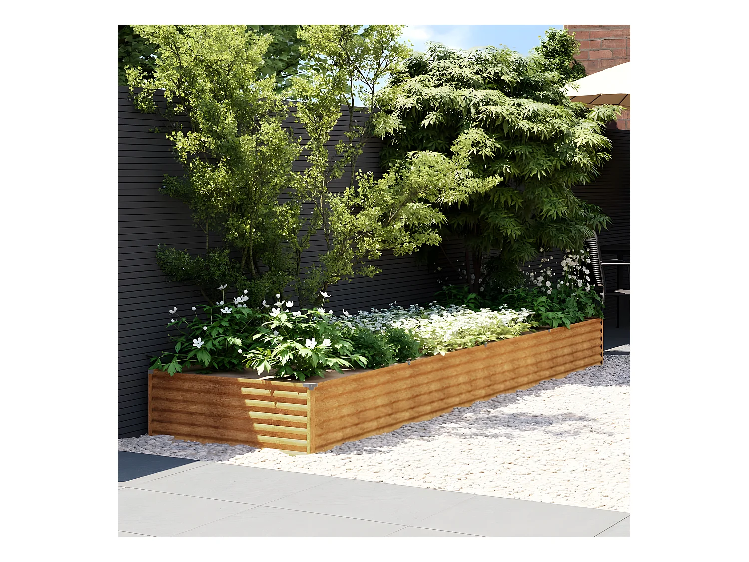 Jardinera acero corten 387x100x36 cm ES86888