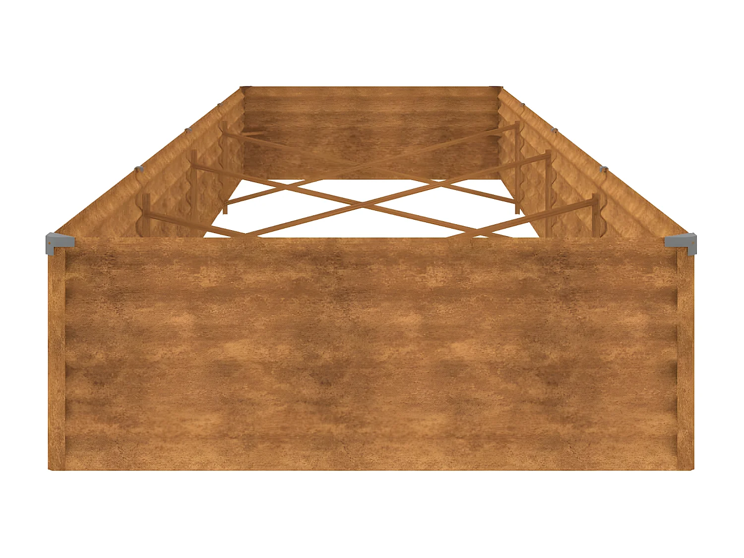 Canteiro elevado de jardim 387x100x36 cm aço corten PT191153