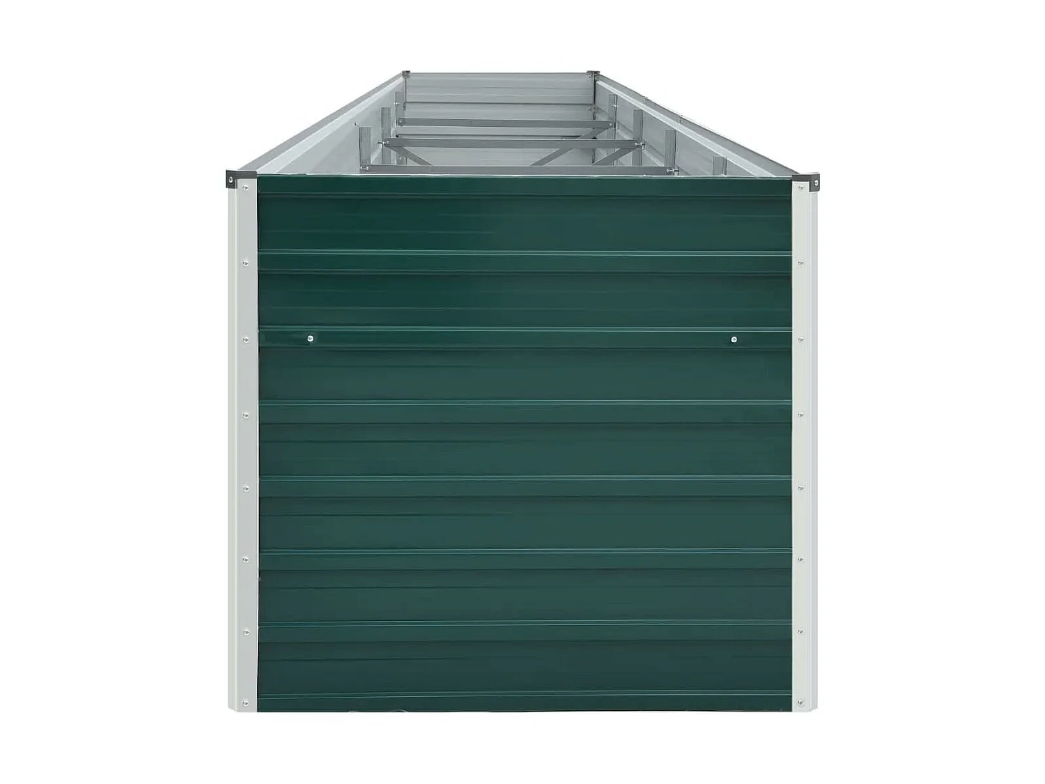 Jardinera de jardín de acero galvanizado verde 400x80x77 cm ES78903