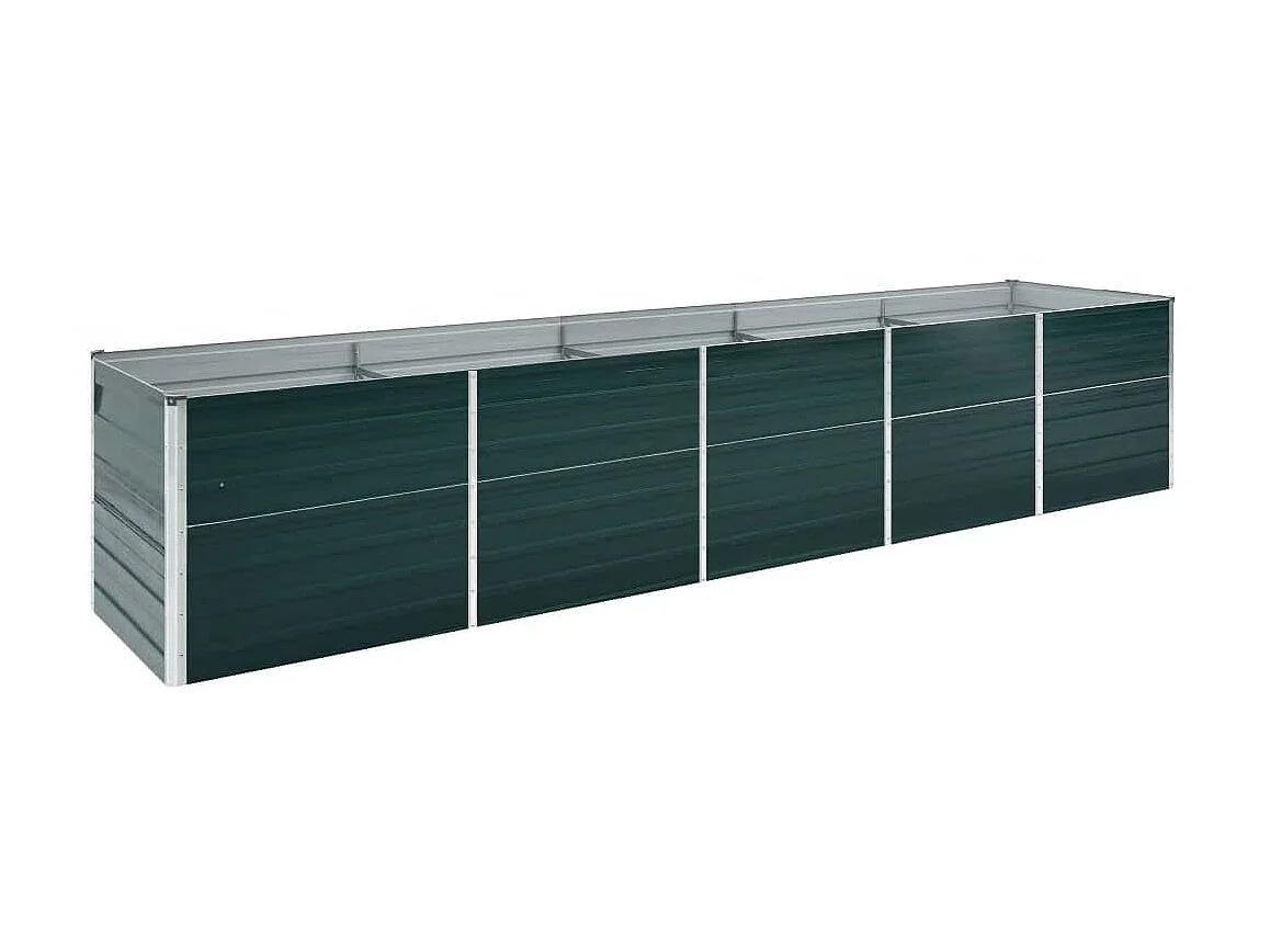 Jardinera de jardín de acero galvanizado verde 400x80x77 cm ES78903