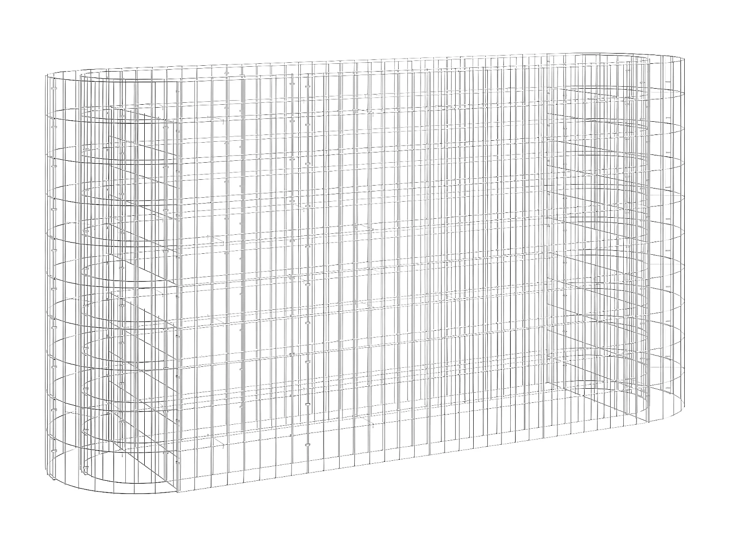 Lit surélevé à gabion Fer galvanisé 190x50x100 cm WVGQ1865