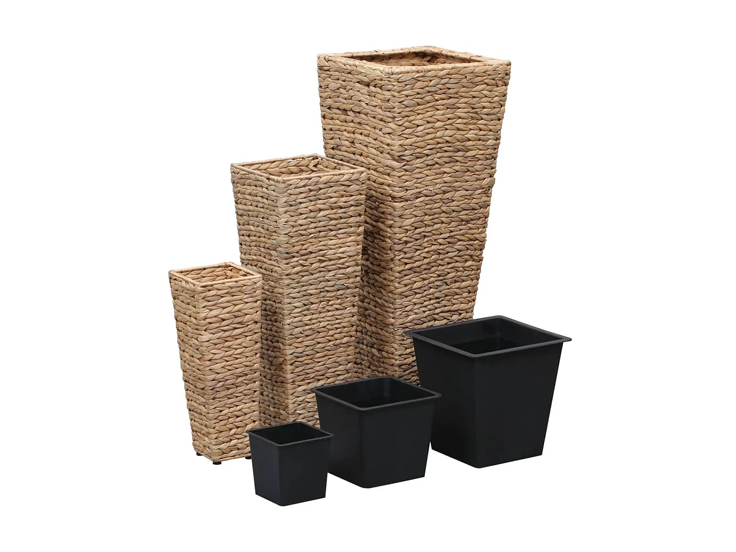 Vasos/floreiras 3 pcs jacinto de água castanho PT157352