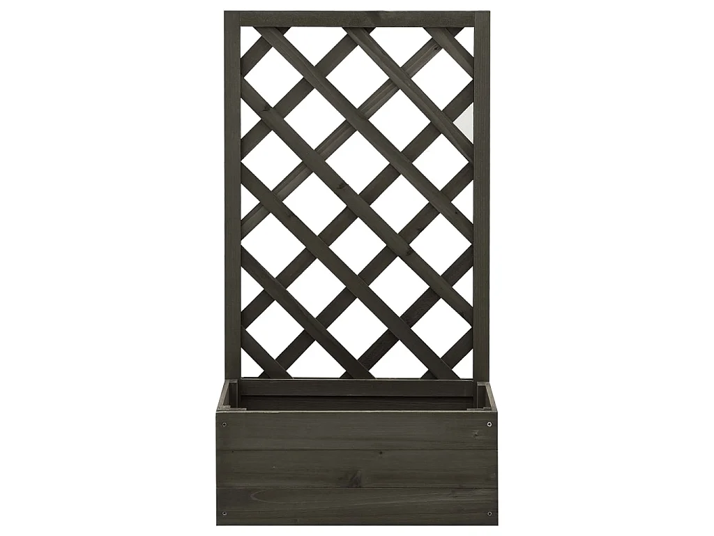 Jardinière à treillis de jardin Gris 50x25x90 cm Bois de sapin  BE9072
