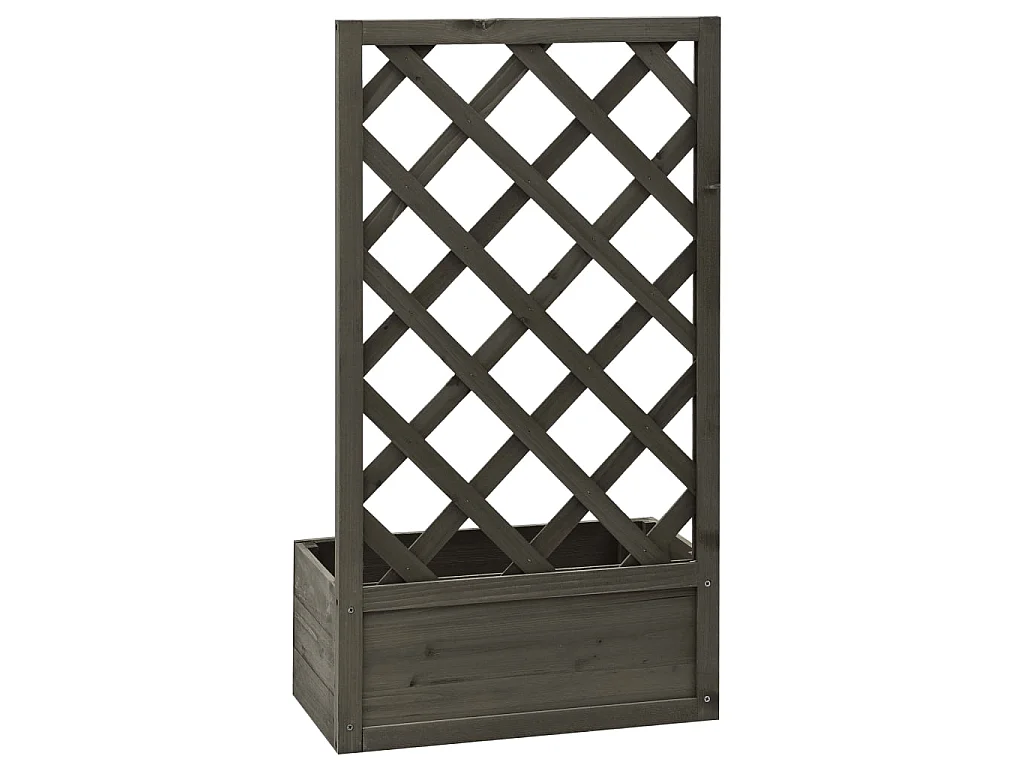 Jardinière à treillis de jardin Gris 50x25x90 cm Bois de sapin  BE9072