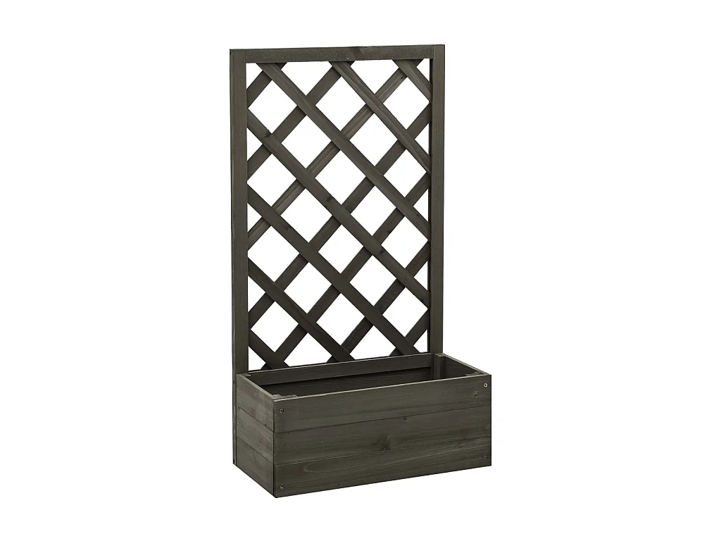 Jardinière à treillis de jardin Gris 50x25x90 cm Bois de sapin  BE9072
