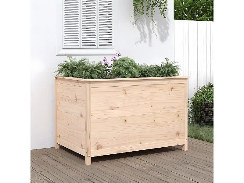 Jardinera elevado de jardín madera maciza pino 119,5x82,5x78 cm ES59705