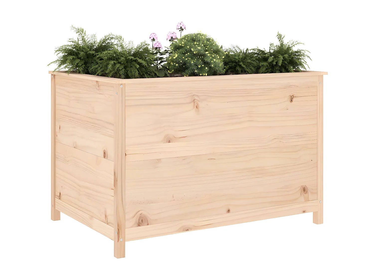 Jardinera elevado de jardín madera maciza pino 119,5x82,5x78 cm ES59705