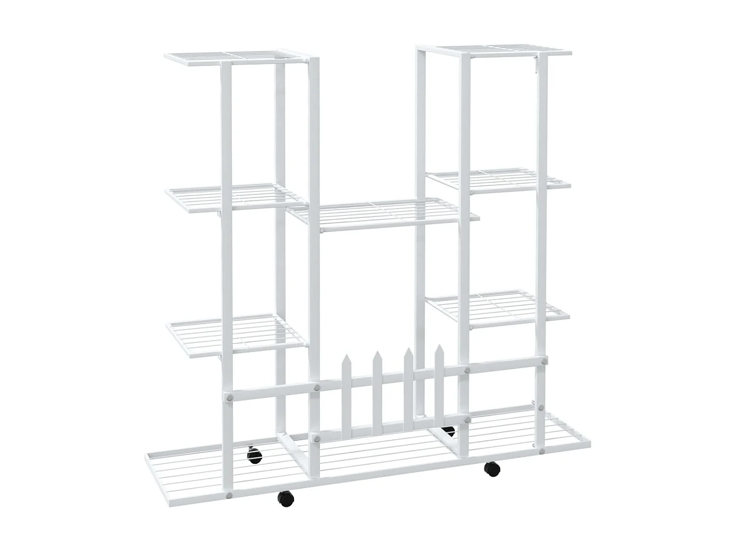 Jardinière avec roues 94,5x24,5x91,5 cm Blanc Fer BE6131