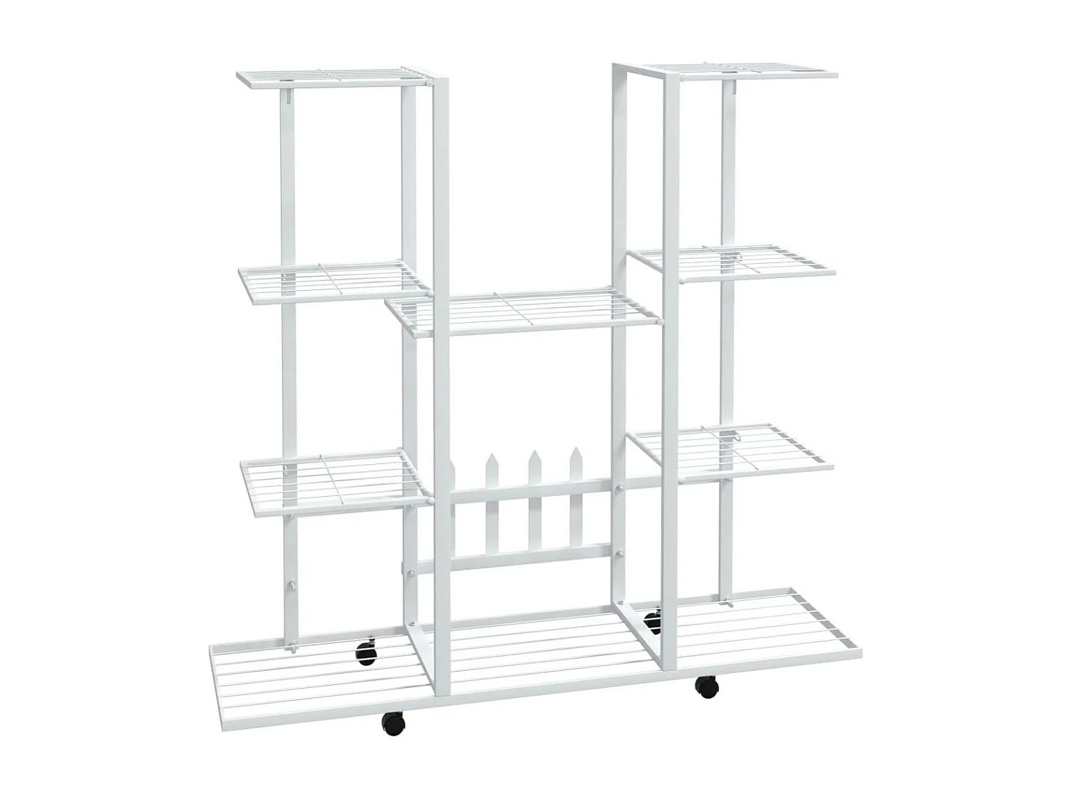 Jardinière avec roues 94,5x24,5x91,5 cm Blanc Fer BE6131