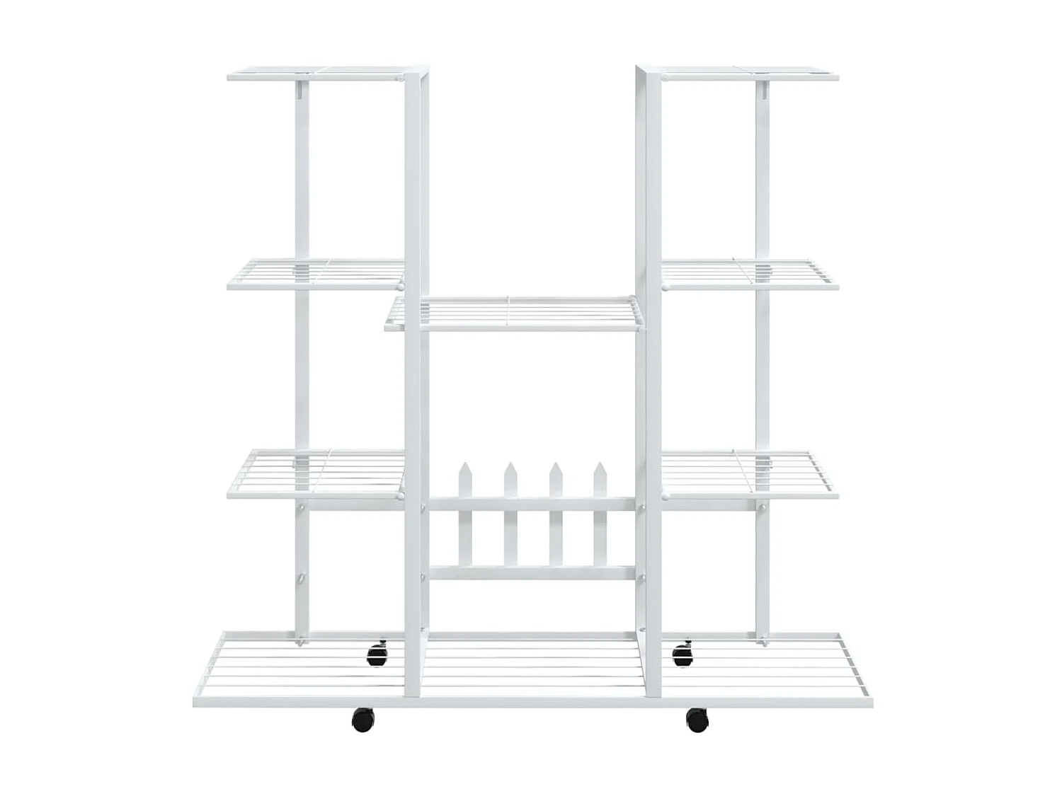 Jardinière avec roues 94,5x24,5x91,5 cm Blanc Fer BE6131