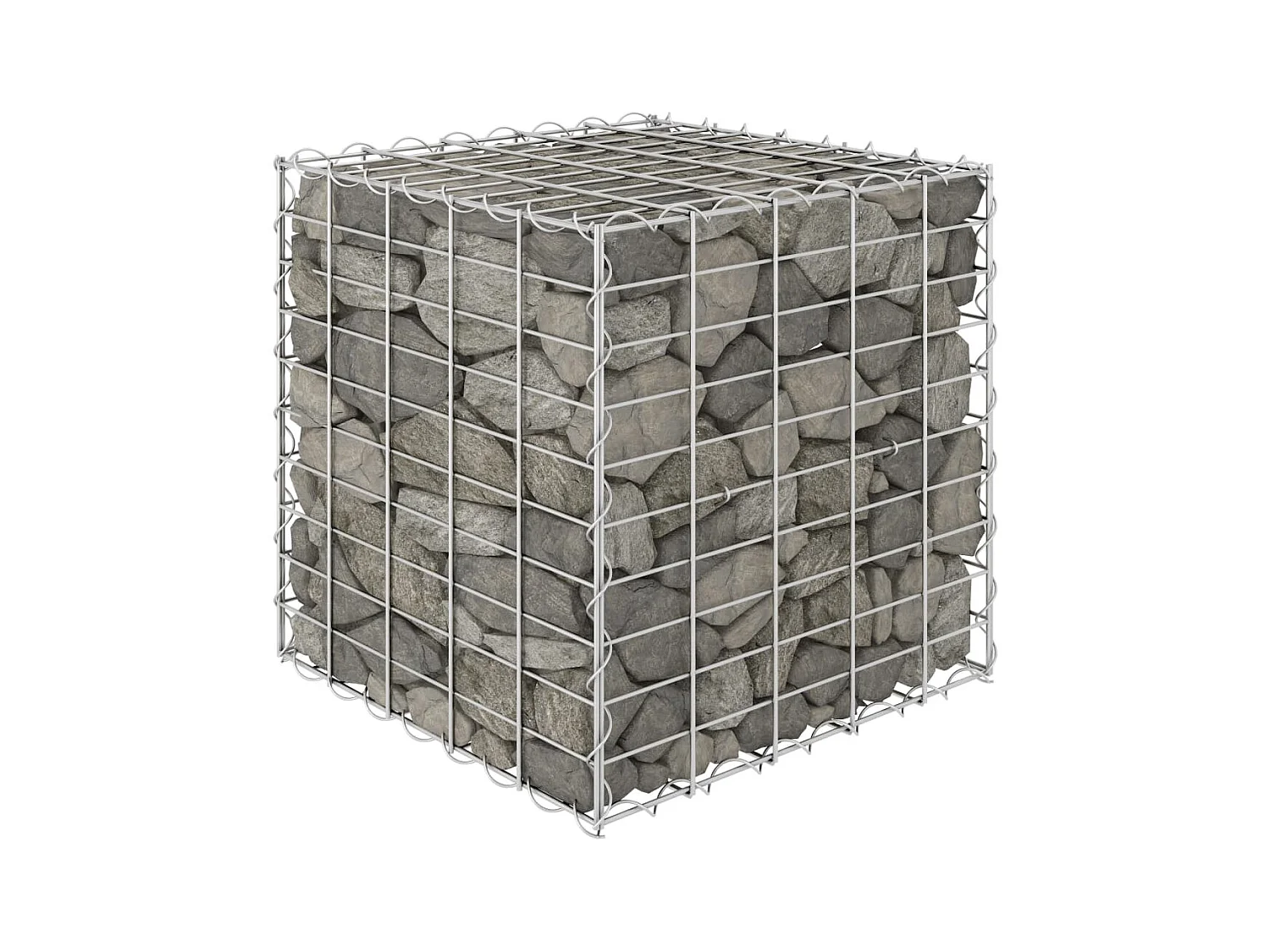 Lit surélevé cube à gabion Fil d'acier 50x50x50 cm WVGQ8042
